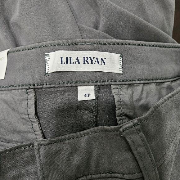 NWT Lila Ryan The Jenalyn Size 4P Green Brushed Sateen Bootcut Trouser - Picture 4 of 9